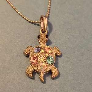 Crystal turtle necklace